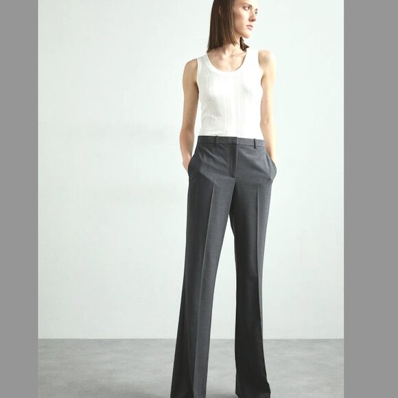 Theory Charcoal Gray pants sz 4/low rise-15” waist 34” inseam - Picture 1 of 13